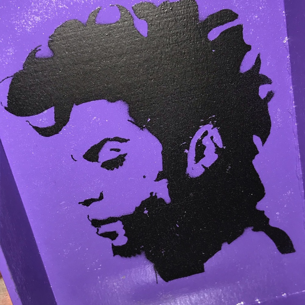 Prince inspired graffiti Rocker Box Tray 7x5x2” handmade purple rain ico…